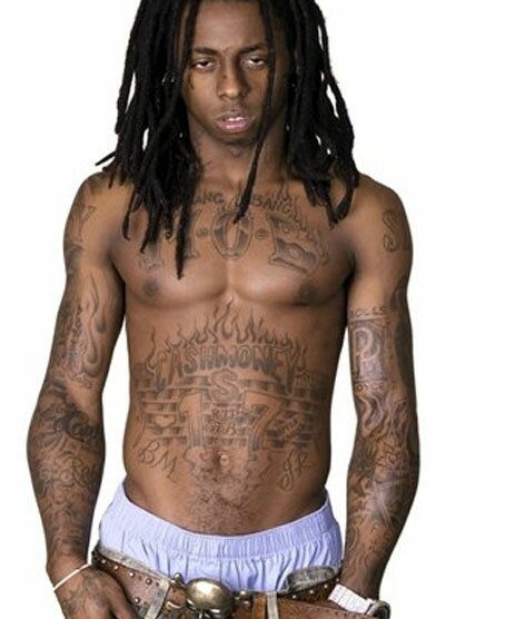 rap tattoos. Rapper Lil Wayne tattoos